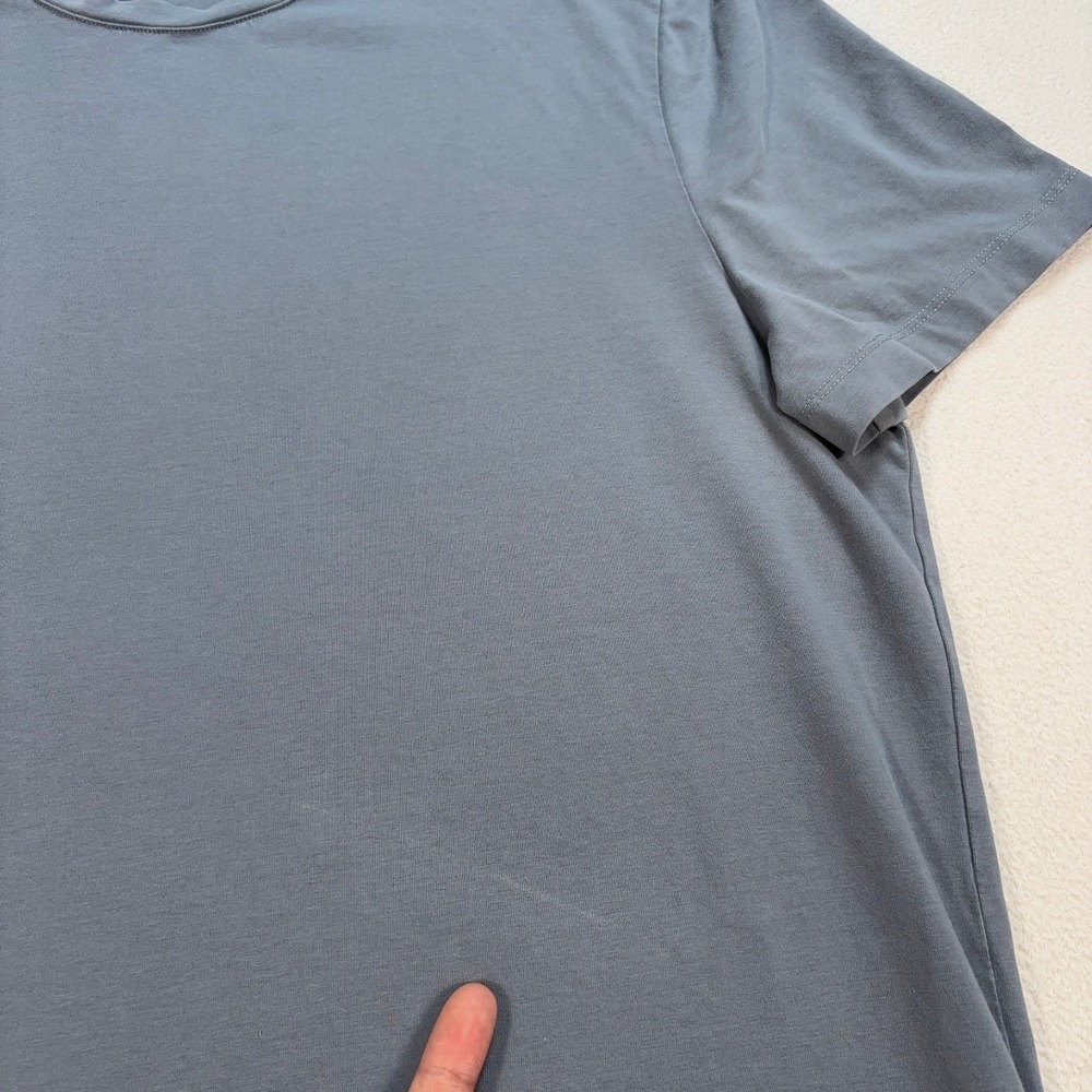 7 For All Mankind Luxe Performance T-Shirt Men's M Dusty Blue Stretch *Mark* - Picture 10 of 16